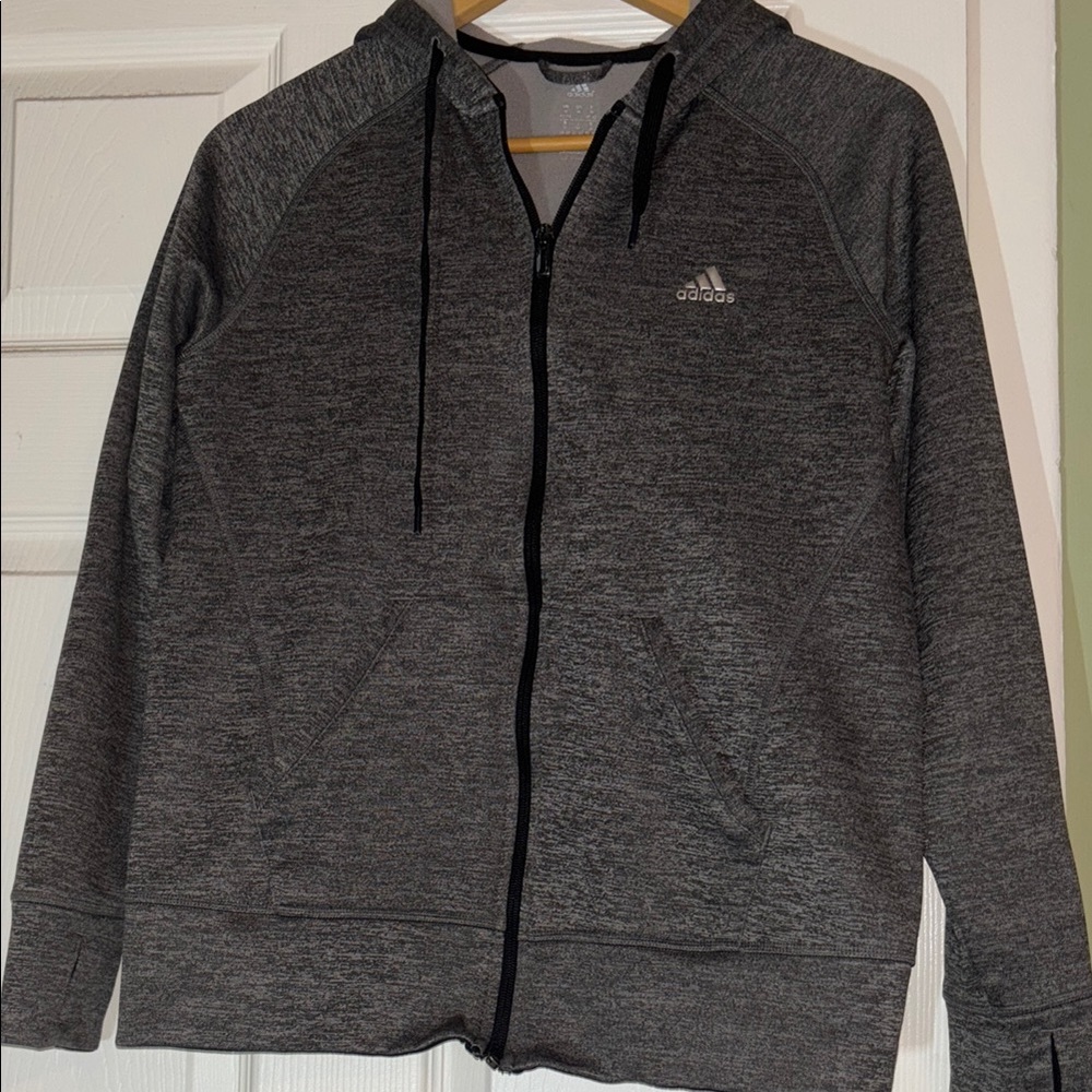 Adidas Gray Zip-Up Hoodie